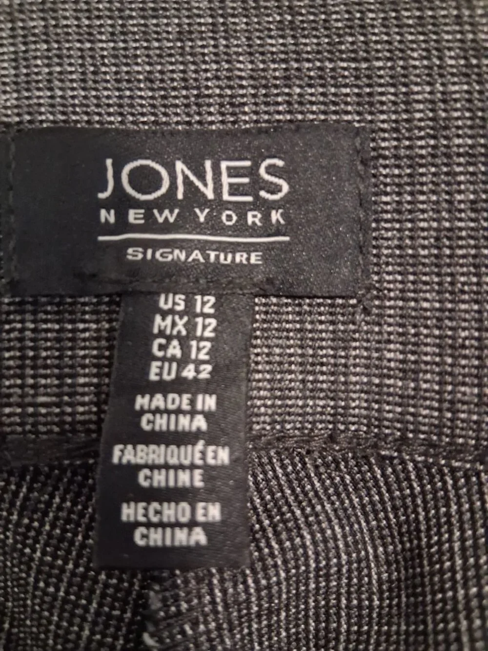Jones New York | Black & White Stretch Straight-Leg Slacks | Size 12